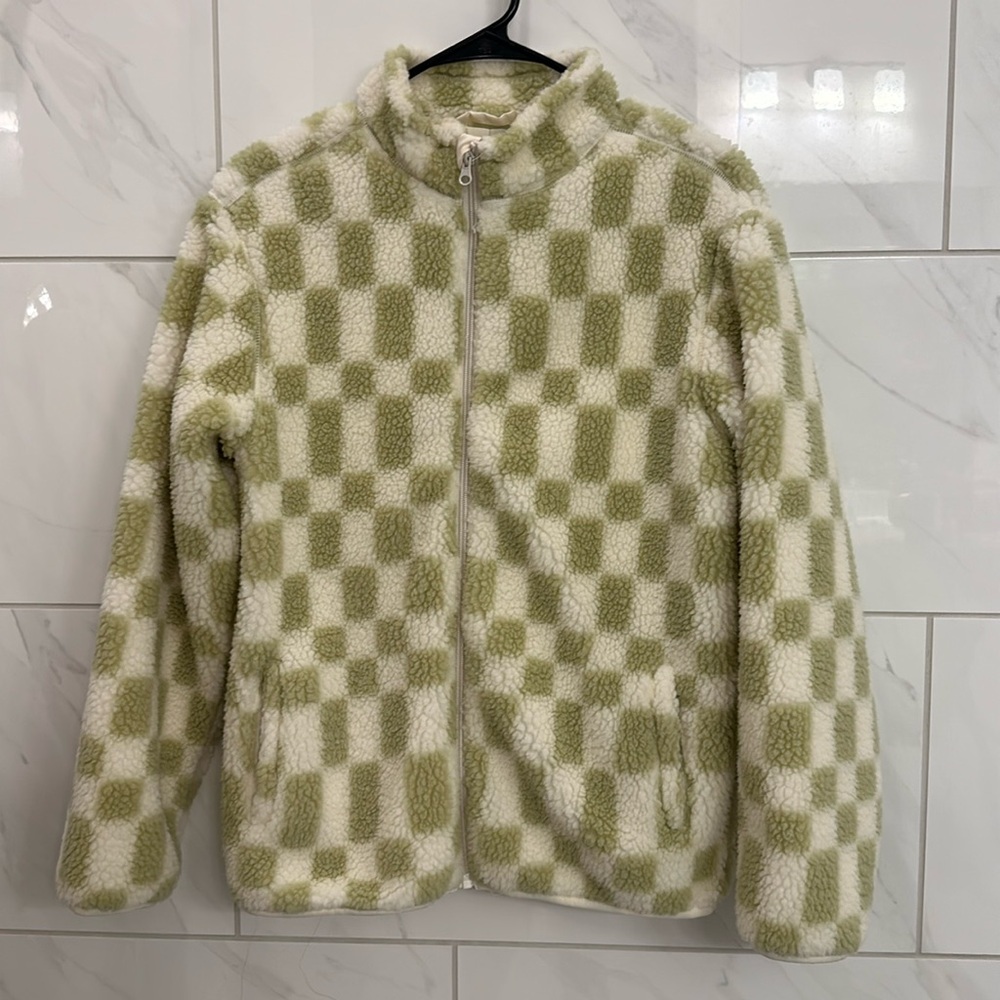 Green Checkered Sherpa